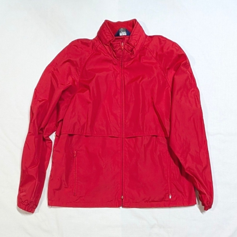 Vintage Woolrich Mens Red Windbreaker Full Zip Mesh Lined Jacket Size XL